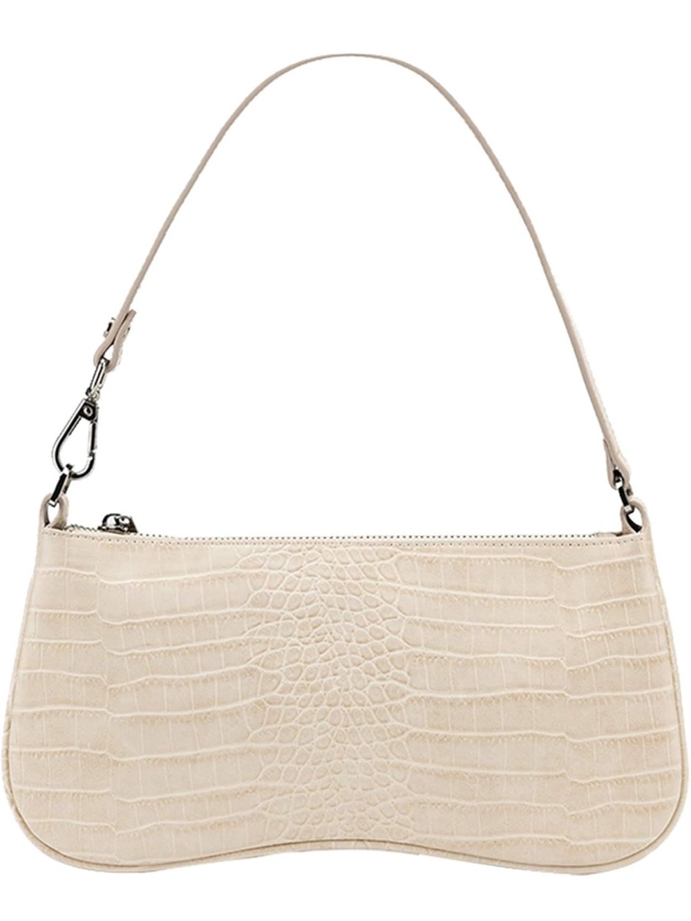 JW PEI Cream Croc-Embossed Mini Shoulder Bag Purse